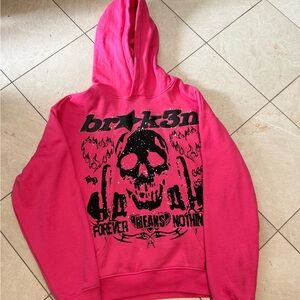 Zumiez Pink Skull Hoodie